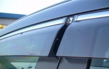 Дефлектори вікон вітровики Skoda Superb II 2008-2015 Sedan з хром молдингом SKSU0815 фото