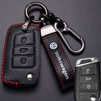 Чохол для автоключів Volkswagen із Брелоком Карабін (3 кнопки Викидний ключ №2) 66768 фото