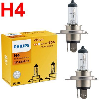 Автолампа галогенна Philips Premium +30% H4 12V 60/55W 2 шт (12342PRC2) 48516 фото