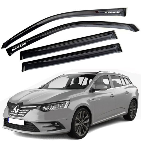 Дефлекторы окон ветровики для Renault Megane III 2008-2014 Универсал Гибкие (Acrylic) 86929 фото