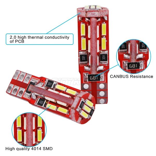 Автолампа светодиодная LED 12/24V T10 3,4W 440 Lm (Canbus Обманка) Белый Свет 1 шт 63479 фото