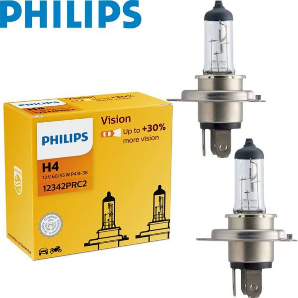 Автолампа галогенна Philips Premium +30% H4 12V 60/55W 2 шт (12342PRC2) 48516 фото