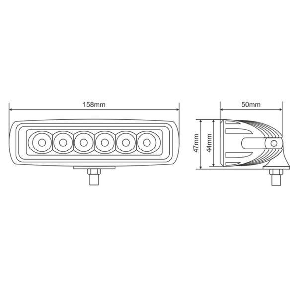 LED фара Brevia Sport 10-30V 18W 1320 Lm Дальний свет Алюминиевый корпус (10611SX1) 94879 фото