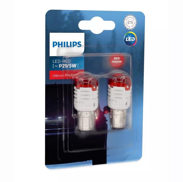 Світлодіод 12V цок.BAY15s P21/5 LED Philips 11499U30RB2 Red Ultiton Pro3000 2шт 57057 фото