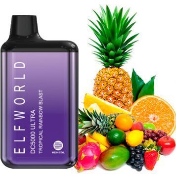 Elf Bar World DC5000 Ultra POD 5% Tropical Rainbow Blast Екзотичні Тропічні Фрукти (закінчився термін) 60231 фото
