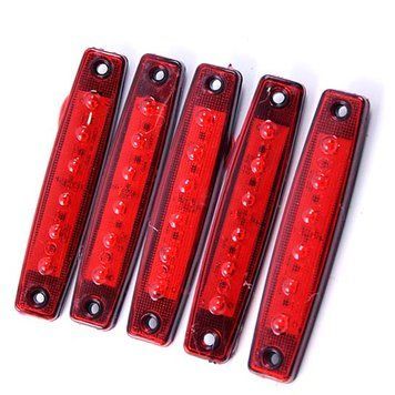 LED Габарит Thoc Auto 100 х 20 мм 12/24V 6 діод Червоний (ТН-612) 5 шт ТН-612 фото