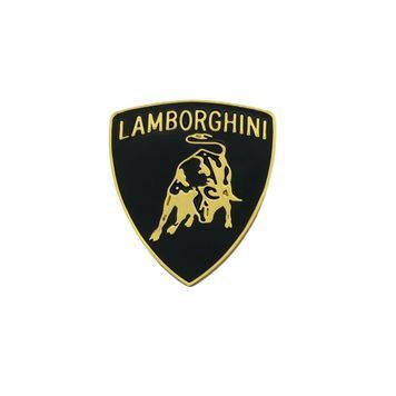 Эмблема Lamborghini 59х52 мм Черная Золото металл (на скотче) 90481 фото
