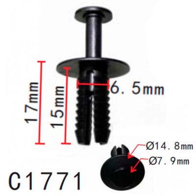 Кліпса кріплення Натискна Розпірна MERCEDES AUDI BMW SEAT SKODA VW (A0009905492 1400804) C1771 67815 фото