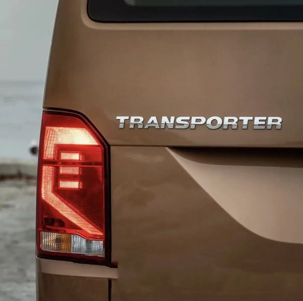 Емблема напис TRANSPORTER Хром 340х25 мм Пластикна скотче (OEM: 7H0853687739) 88492 фото