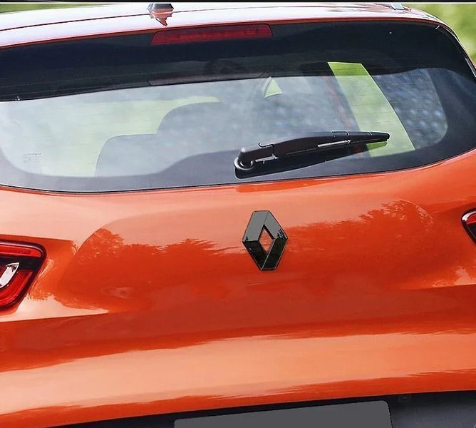 Емблема багажника Renault чорна 87х110 мм пластик (на скотчі) 95383 фото