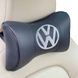 Подушка на підголовник з логотипом Volkswagen екошкіра Чорна 1 шт 9784 фото 2