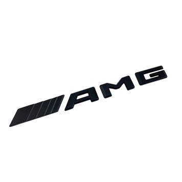 Эмблема надпись AMG для Mercedes-Benzчерная матовая 185х18 мм пластик (на скотче) 95727 фото