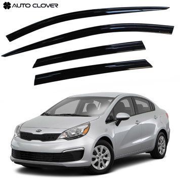 Дефлекторы окон ветровики для Kia Rio 2010-2017 Europe 4 шт (Auto Clover) 89989 фото