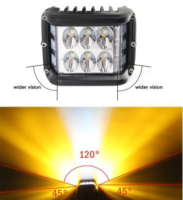 Додаткова LED фара 18W (3W*6) 10-30V 90x76x80 mm Близький стробоскоп 1 шт (W 0260-RB) 50924 фото