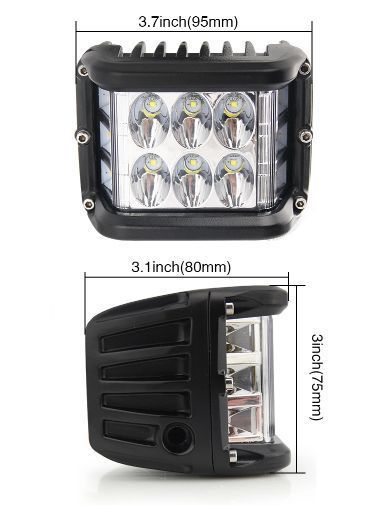 Дополнительная LED фара 18W (3W*6) 10-30V 90x76x80 mm Ближний стробоскоп 1 шт (W 0260-RB) 50924 фото