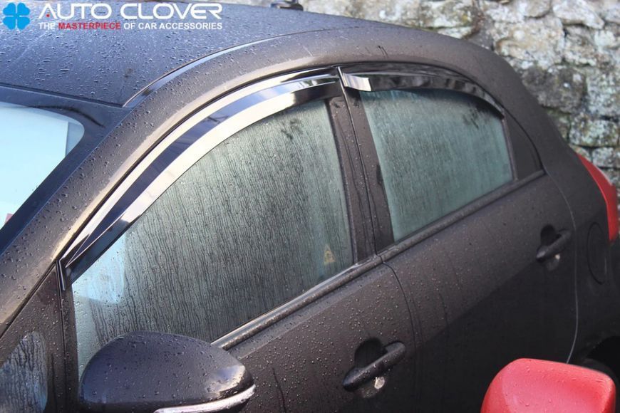 Дефлекторы окон ветровики для Kia Rio 2010-2017 Europe 4 шт (Auto Clover) 89989 фото