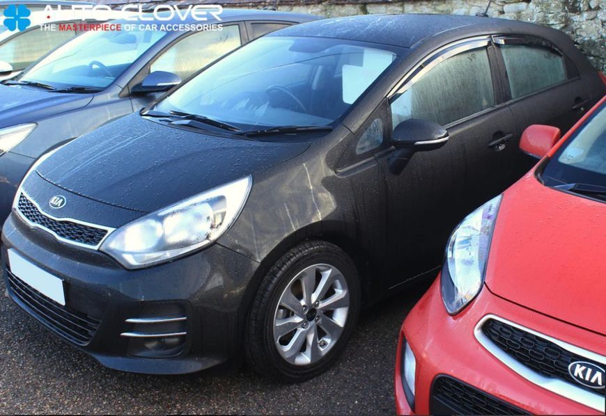 Дефлекторы окон ветровики для Kia Rio 2010-2017 Europe 4 шт (Auto Clover) 89989 фото