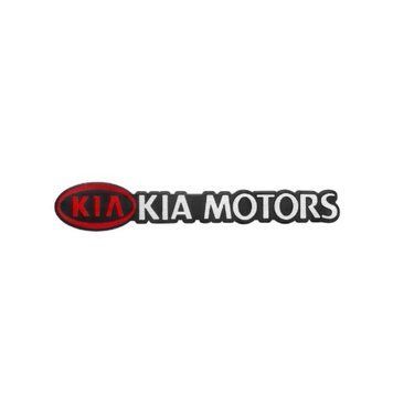 Эмблема надпись Kia Motors 164&times;28 мм алюминий (на скотче) 90539 фото