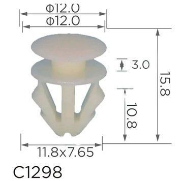 Кліпса кріплення молдингу двері Audi Seat Volkswagen Skoda 191853585A C1298 73382 фото