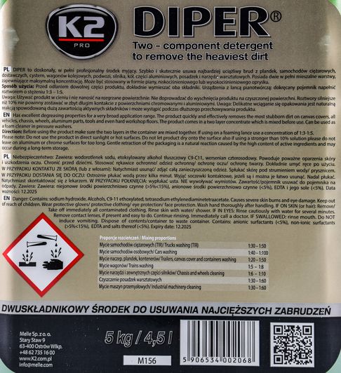 Пена активная для бесконтактной мойки K2 Diper PRO 5L 1:5 Оригинал (M156) 61213 фото