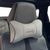 Подушка на підголівник з логотипом Jeep Екошкіра 3D Кольоровий лого Сірі-Сірий кант 1 шт 91594 фото