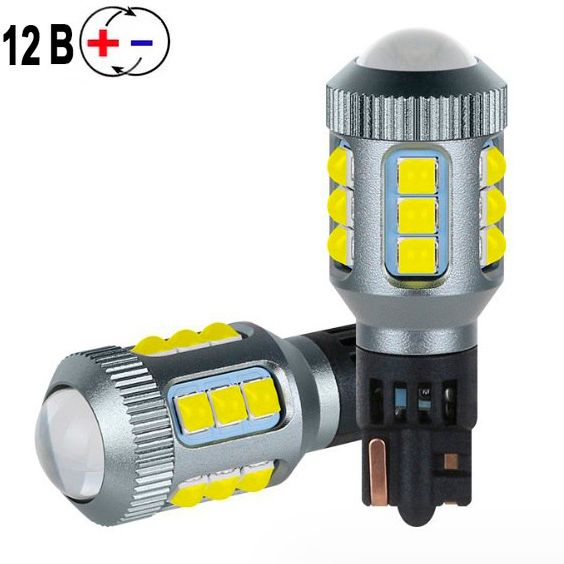 Автолампа світлодіодна LED 12-50V T15 W16W 9.5W Лінза Білий Світло 1 шт 63486 фото