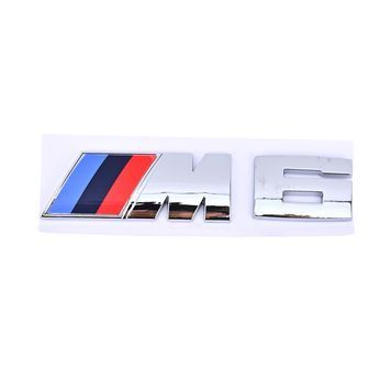 Эмблема надпись M6 для Bmw Хром 73х27 мм (эмблема M) 38х27 мм (цифра) пластик (на скотче) 95800 фото