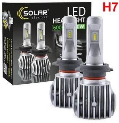 LED лампи автомобільні Solar H7 12/24V 40W 6500K 6000Lm IP65 радіатор та кулер (CANBUS з обманкою) 2 шт (8607) 57543 фото