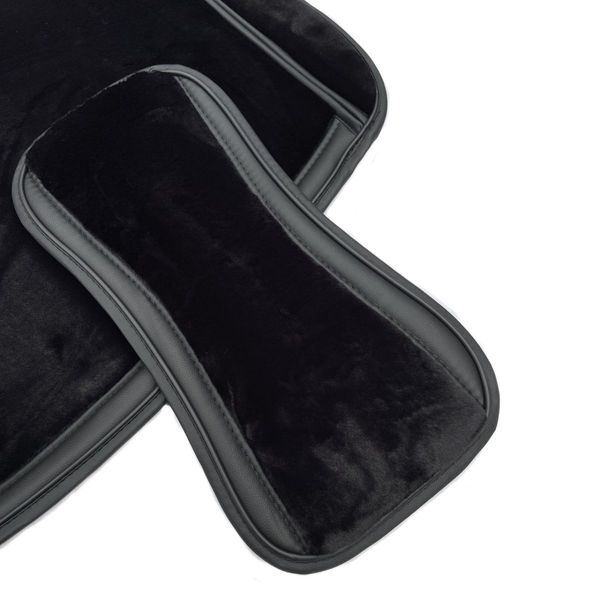 Накидки для сидінь хутряні Mutton Premium Комплект Чорні 67156 фото