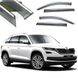 Дефлекторы окон ветровики Benke для Skoda Kodiaq 2016- Хром Молдинг Из Нержавеющей Стали 3D 57239 фото 1