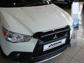 Дефлектор капота мухобойка Mitsubishi ASX 2010-2013, короткий 2764 фото