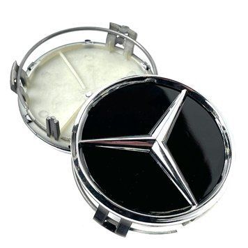 Ковпачки маточини на титани Mercedes-Benz 60 / 56 мм 1 шт Чорні 90331 фото