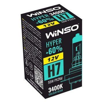 Автолампа галогенна Winso Hyper + 60% / H7 / 55W / 12V / 1 шт (712720) 49499 фото