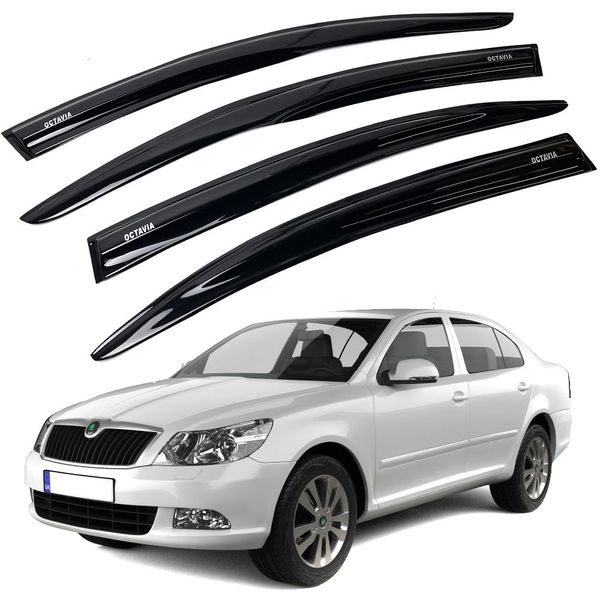 Дефлектори вікон вітровики Acrylic для Skoda A5 2004-2014 Liftback Гнучкі SFC (Acrylic Skoda A5) фото