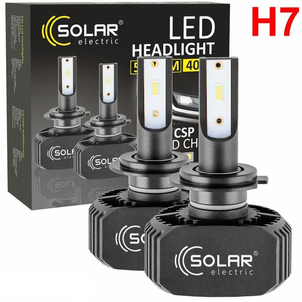 LED лампы автомобильные Solar H7 12/24V 40W 6000K 5000Lm CSP1860 2 шт (8207) 57551 фото