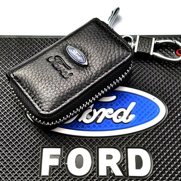 Ключница автомобильная для ключей с логотипом Ford (Тисненая кожа) 46100 фото