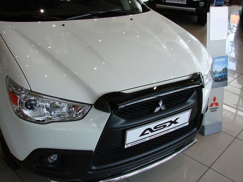 Дефлектор капоту мухобійка для MITSUBISHI ASX 2010-2013, короткий 2764 фото