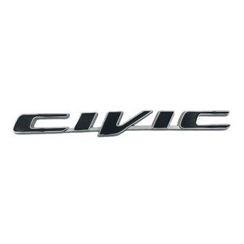 Емблема напис CIVIC (для Honda) чорна+хром 170х20 мм метал (на скотчі) 95623 фото
