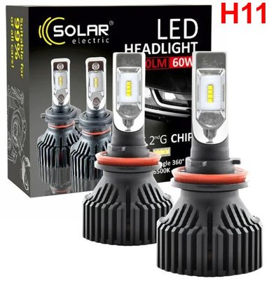 LED лампи автомобільні Solar H11 12/24V 60W 6500K 8000Lm IP65 радіатор та кулер (8311) 39450 фото