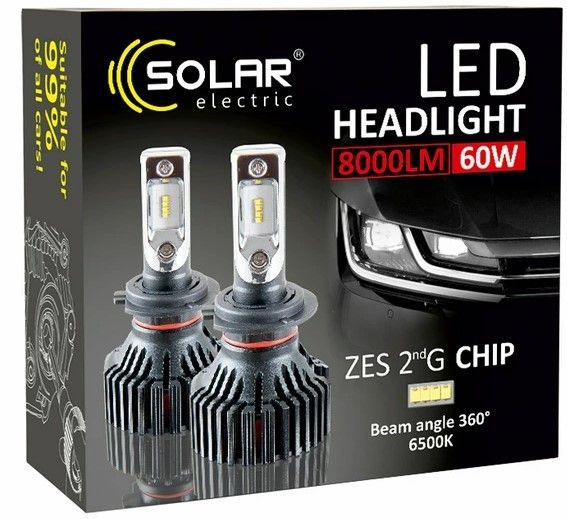 LED лампи автомобільні Solar H11 12/24V 60W 6500K 8000Lm IP65 радіатор та кулер (8311) 39450 фото