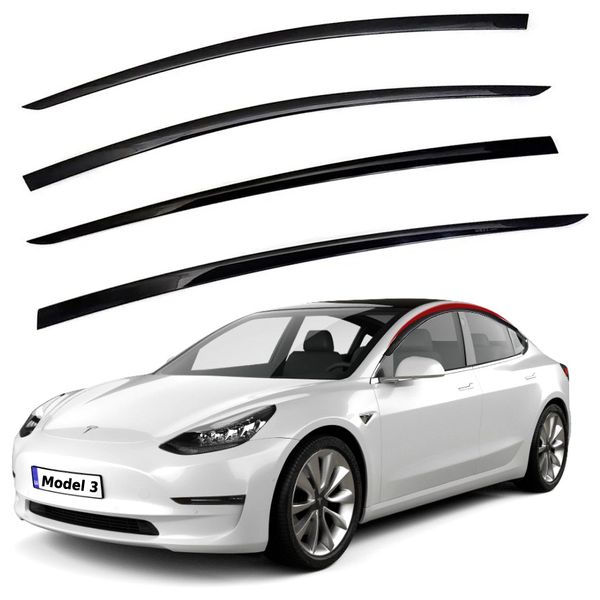 Дефлектори вікон вітровики Benke для Tesla Model 3 2017- Premium (BTSM31923) 65167 фото