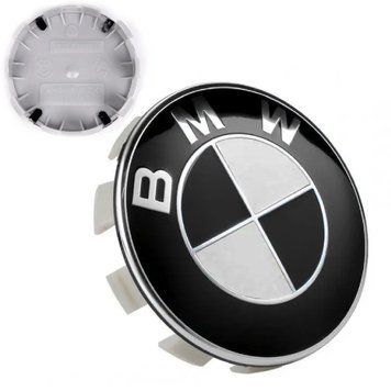 Ковпачки на титани BMW 68 / 65 мм Чорні 1 шт 66342 фото