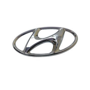 Емблема Hyundai 115х58 мм Пластикна скотче Хром (OEM: 86300-4R100, 863004R100) 55683 фото