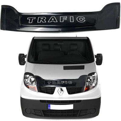 Дефлектор капота мухобойка Renault Trafic 2001-2014 (Короткая 170 мм) Широкая Voron Glass (MR10301E) MR10301E фото