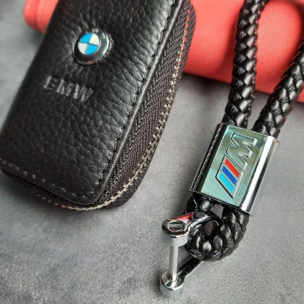 Автонабір №3 BMW M-POWER / Брелок та чохол для автоключів з логотипом / тиснена шкіра 4 фото