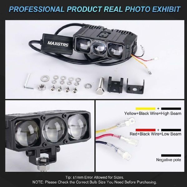 LED Фара Світлодіодні три лінзи 85W 8500Lm 6500K / 3200K DC9-30V IP66 (E06L) 1шт 101107 фото