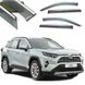 Дефлекторы окон ветровики Benke для Toyota Rav 4 2018- (Хром Молдин Нержавеюка 3D) 55469 фото 1