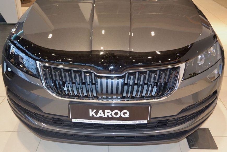 Дефлектор капоту мухобійка для SKODA Karoq 2017- 33995 фото