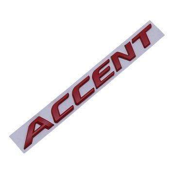 Емблема напис ACCENT для HYUNDAI червона 190х17мм метал (на скотчі) 95561 фото