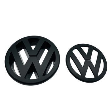 Емблема передня+задня Volkswagen Golf V (GTI) чорна матова (d=125 мм+110 мм) пластик 95735 фото